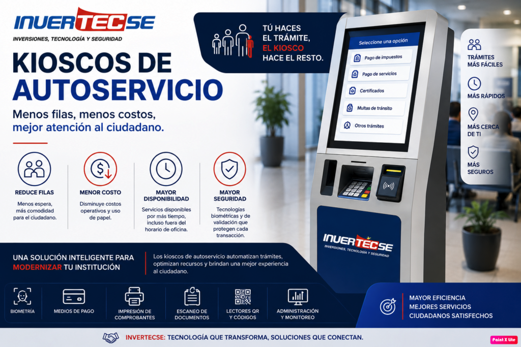 Kiosco de autoservicio para pagos y trámites de Invertecse en Honduras