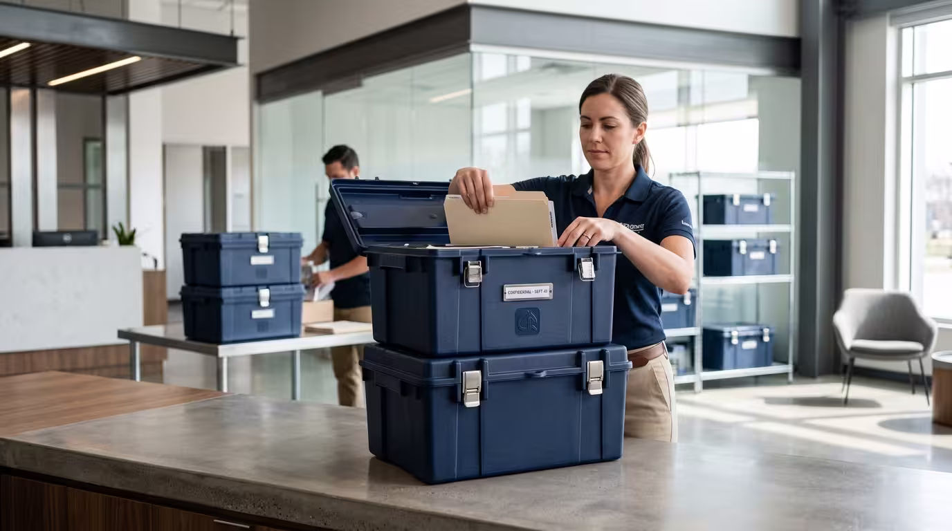 Cajas de seguridad plásticas para transportar documentos y activos