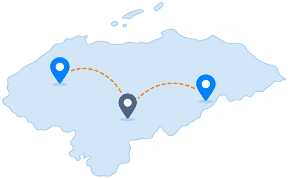 Mapa de cobertura de Invertecse en Honduras